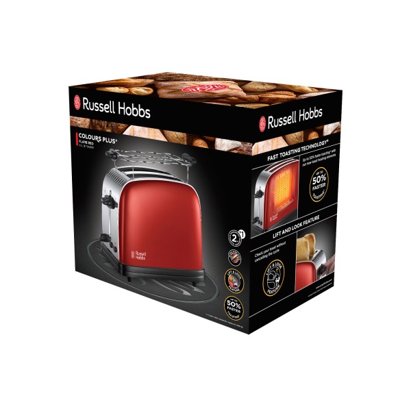 Тостер Russell Hobbs Colours Plus Flame Red 23330-56