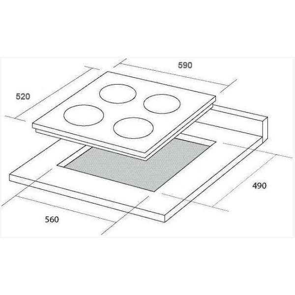 Варильна поверхня газова Borgio D 6390-19 Black Glass