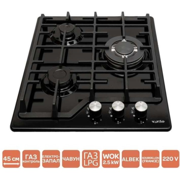 Варильна поверхня газова Ventolux HG430-L3 CEST (BK)