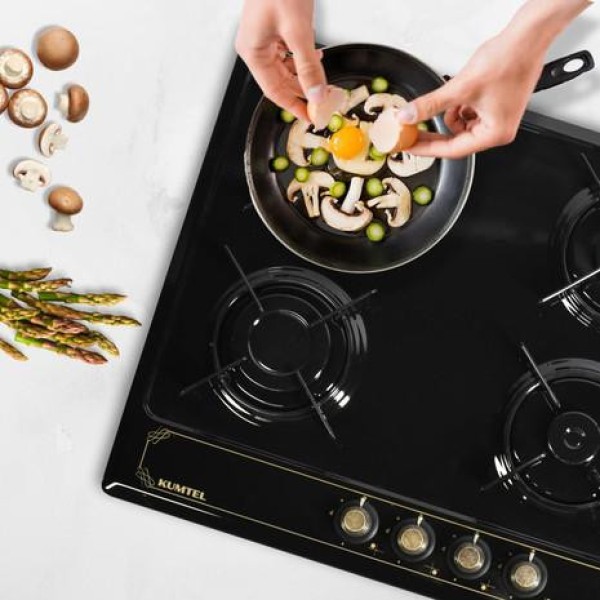 Газова варильна поверхня KUMTEL M6-40BF BLACK RUSTIK