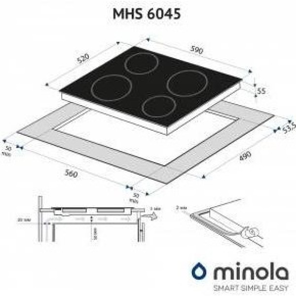 Електрична варильна поверхня Minola MHS 6045 KBL