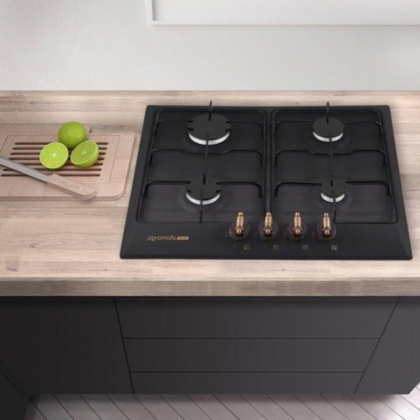 Газова варильна поверхня Pyramida PFE 644 Black RUSTICO