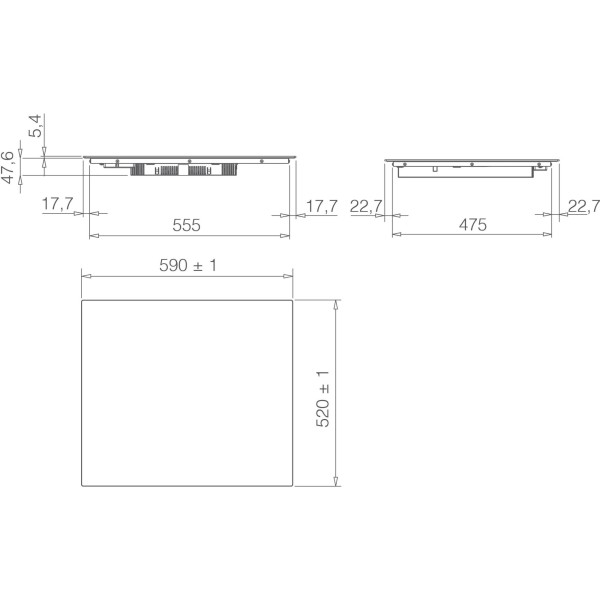 Індукційна варильна поверхня Elica RATIO 604 PLUS CONNECT BL