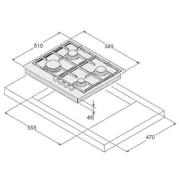 Варильна поверхня газова Syntra SGH 461 White Glass