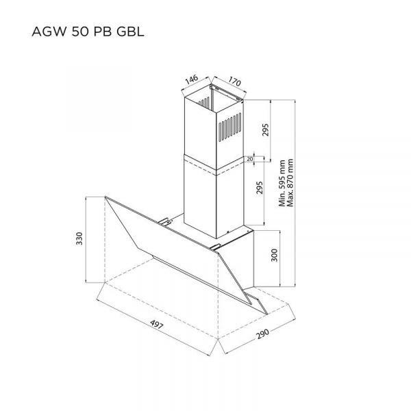 Витяжка похила Pyramida AGW 50 PB GBL