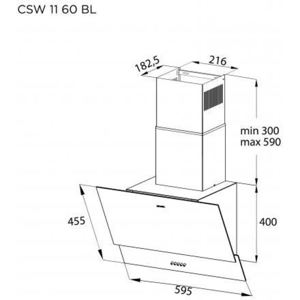 Витяжка похила Pyramida CSW 11 60 BL