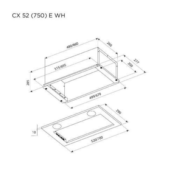 Витяжка вбудована Pyramida CX 52 (750) E BL