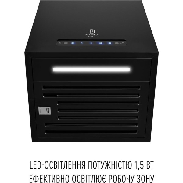 Витяжка декоративна Perfelli DESIGN QUATTRO 41 NERO SILENZIO