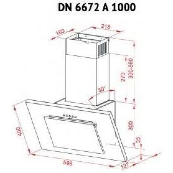 Витяжка похила Perfelli DN 6672 A 1000 W/I LED