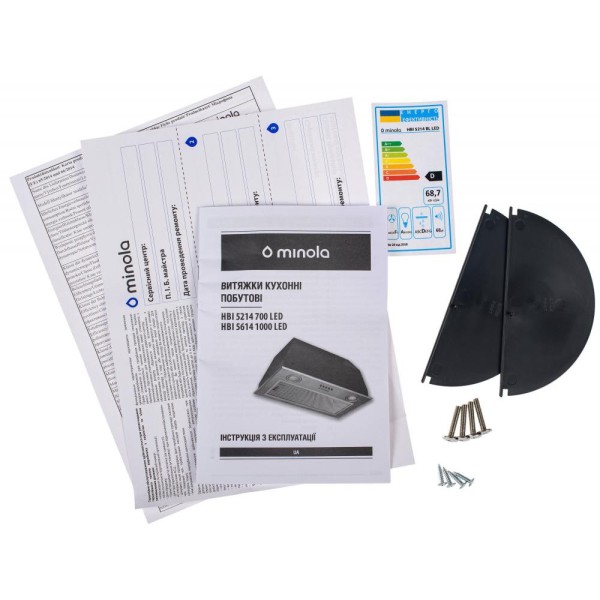 Витяжка вбудована Minola HBI 5214 BL 700 LED