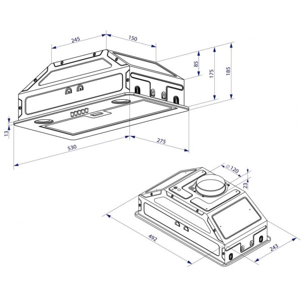 Витяжка вбудована Minola HBI 5262 IV GLASS 700 LED