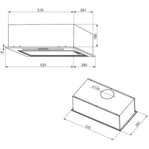 Витяжка вбудована Minola HBI 5323 GR 800 LED
