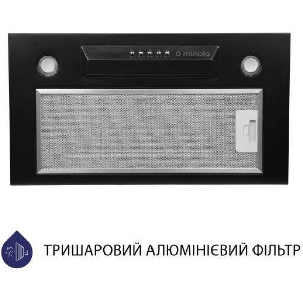 Витяжка вбудована Minola HBI 5324 BL 800 LED