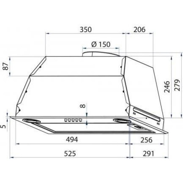 Витяжка вбудована Minola HBI 5622 BLF 1000 LED