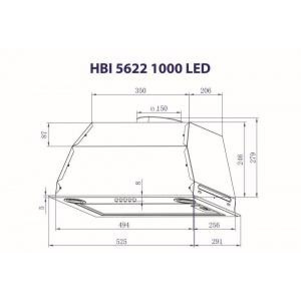 Витяжка вбудована Minola HBI 5622 BL 1000 LED