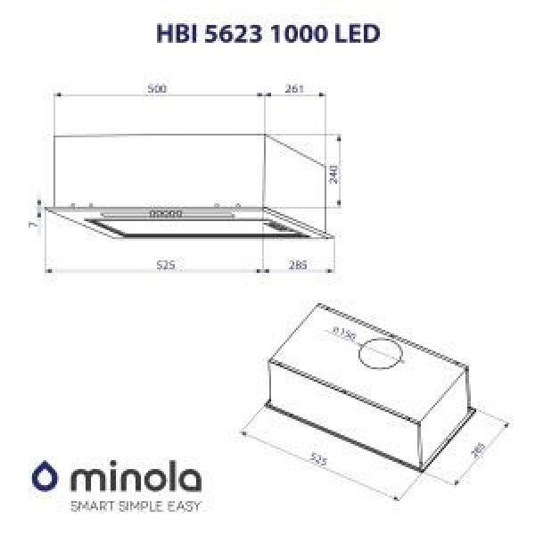 Витяжка вбудована Minola HBI 5623 BL 1000 LED