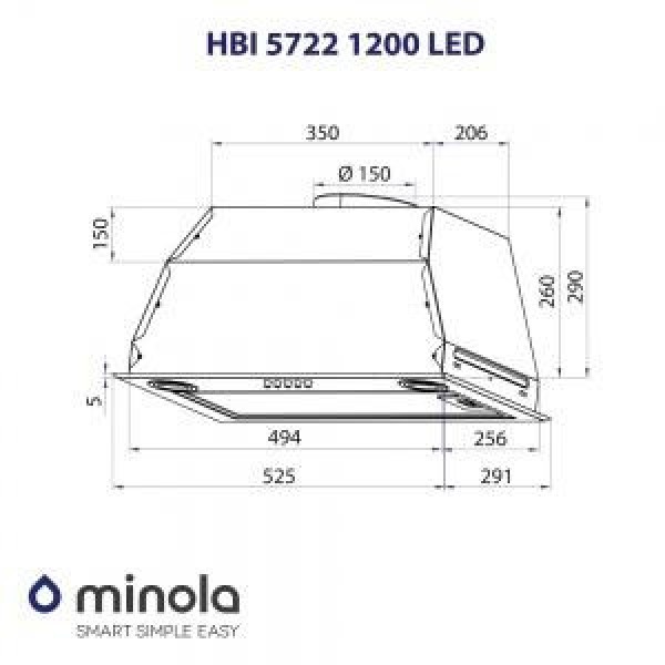 Витяжка вбудована Minola HBI 5722 WH 1200 LED