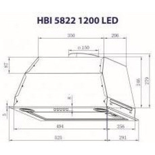 Витяжка вбудована Minola HBI 5822 BL 1200 LED