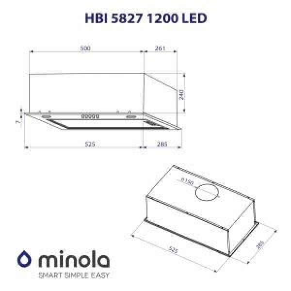 Витяжка вбудована Minola HBI 5827 BL 1200 LED