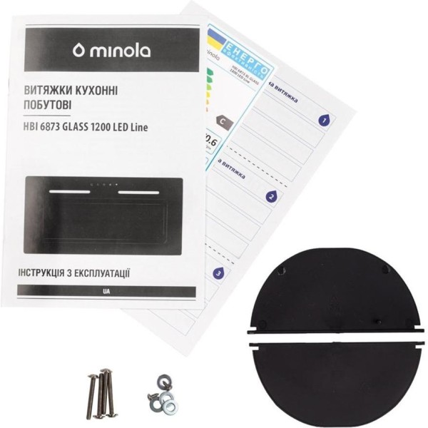 Витяжка вбудована Minola HBI 6873 WH GLASS 1200 LED Line