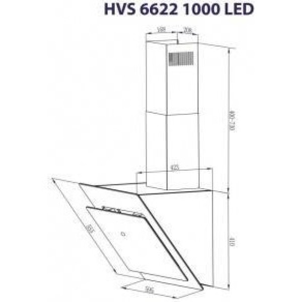 Витяжка похила Minola HVS 6622 BL 1000 LED