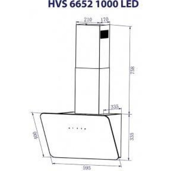Витяжка похила Minola HVS 6652 BL 1000 LED
