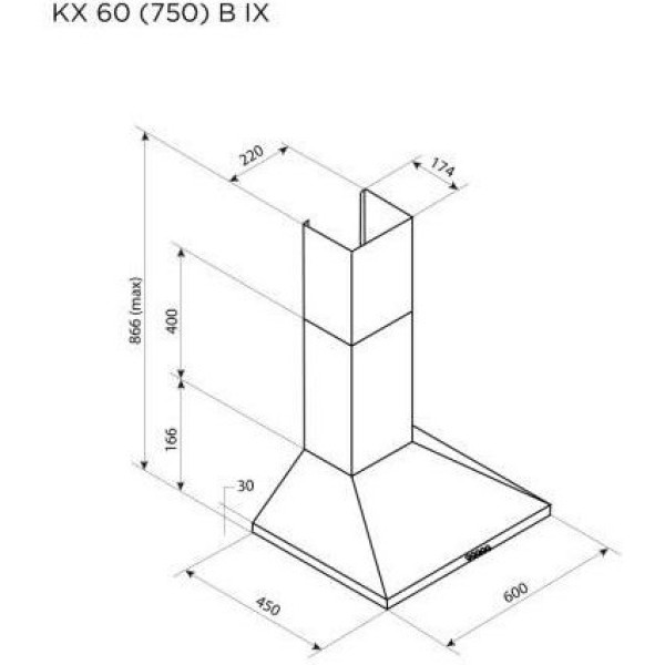 Витяжка купольна Pyramida KX 60 (750) B WH