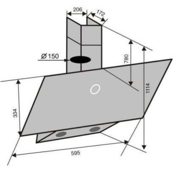 Витяжка похила Ventolux MIRROR 60 BG (700) TRC