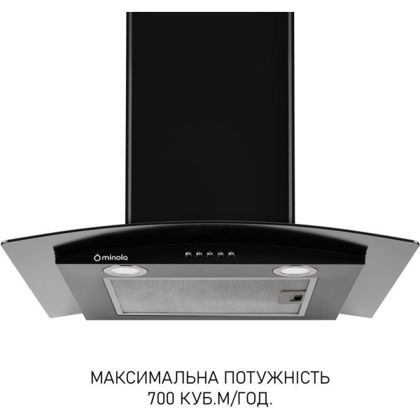 Витяжка Т-подібна Minola MTG 6242 BL LED