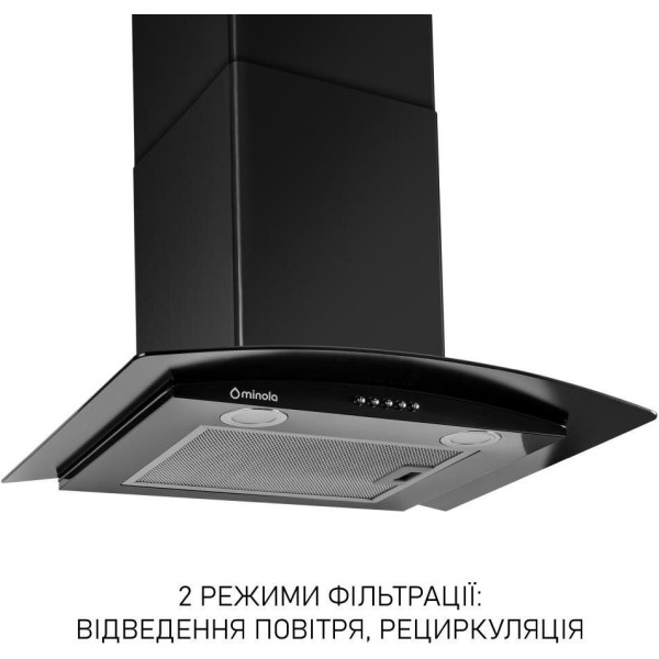 Витяжка Т-подібна Minola MTG 6242 BL LED