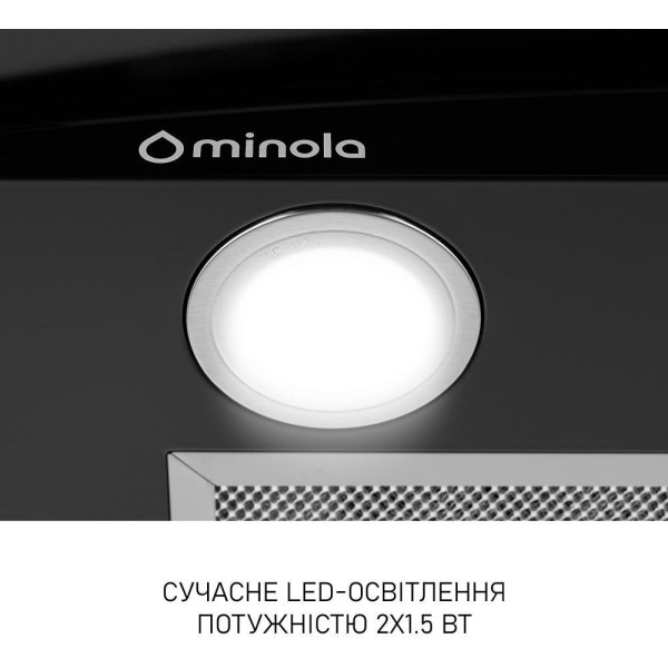 Витяжка Т-подібна Minola MTG 6242 BL LED