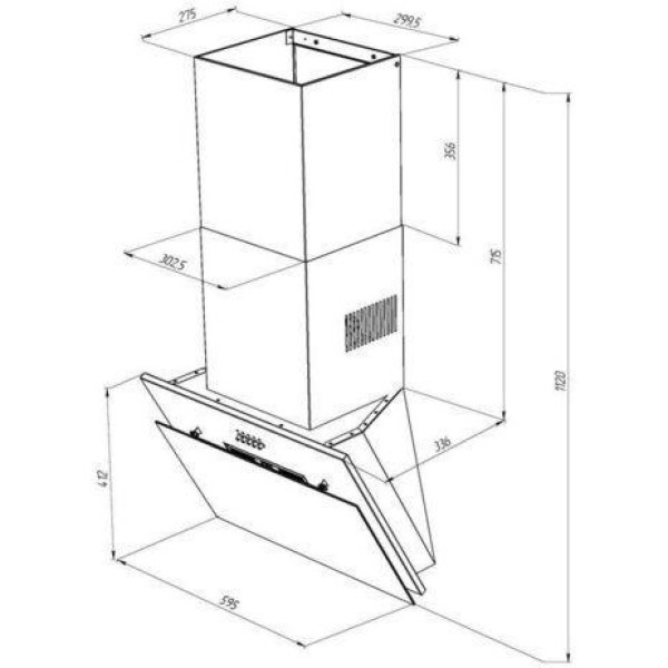Витяжка похила Pyramida NR-MG 60 (1000) M WH