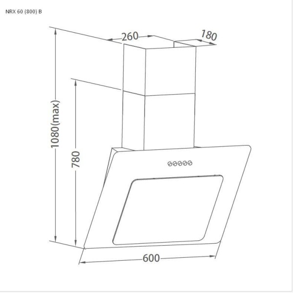 Витяжка похила Pyramida NRX 60 (800) B GBL