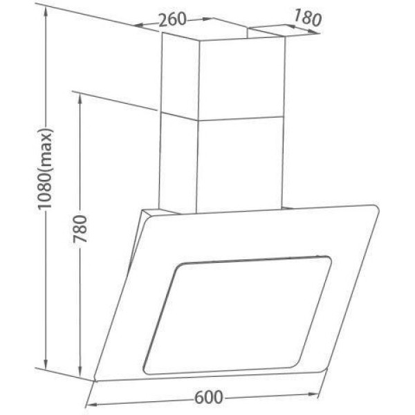 Витяжка похила Pyramida NRX 60 (800) SR GBL