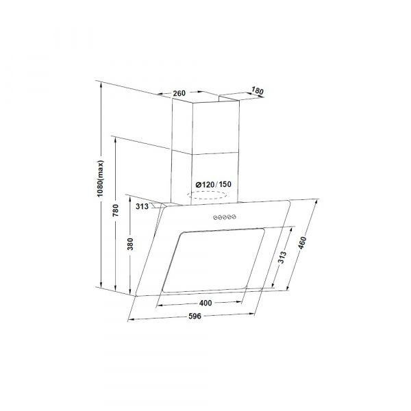 Витяжка похила Pyramida NR 60 PK BK