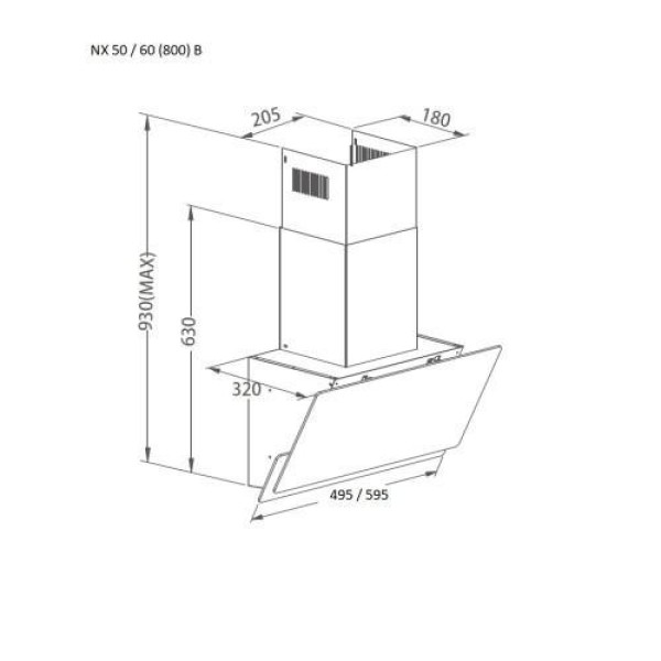 Витяжка похила Pyramida NX 50 (800) B GWH