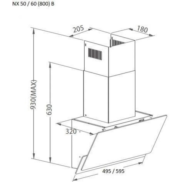 Витяжка похила Pyramida NX 60 (800) B GBL