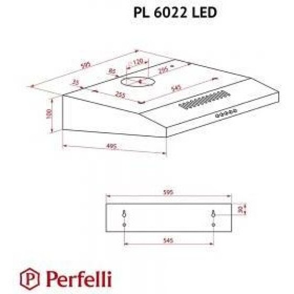 Витяжка пласка Perfelli PL 6022 I LED