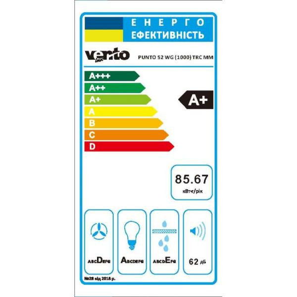 Витяжка вбудована Ventolux PUNTO 52 WG (1000) TRC MM