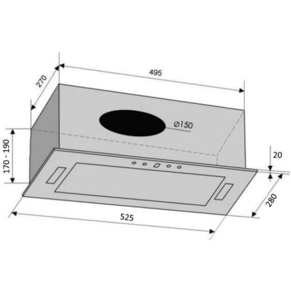 Витяжка вбудована Ventolux PUNTO 52 WH (950) PB