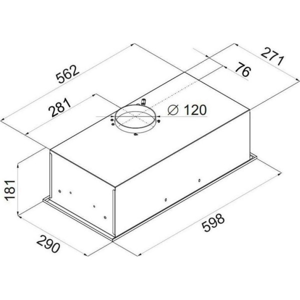 Витяжка вбудована Ciarko SL-BOX GLASS 60 white