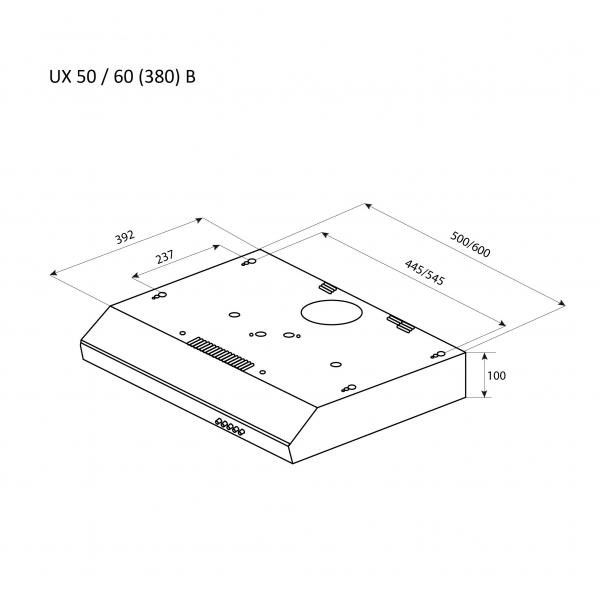 Витяжка пласка Pyramida UX 50 (380) B BL