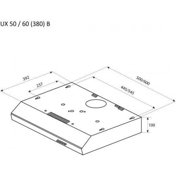 Витяжка пласка Pyramida UX 50 (380) B WH