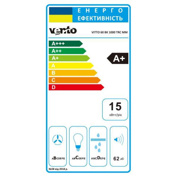 Витяжка похила Ventolux VITTO 60 BK (1000) TRC MM