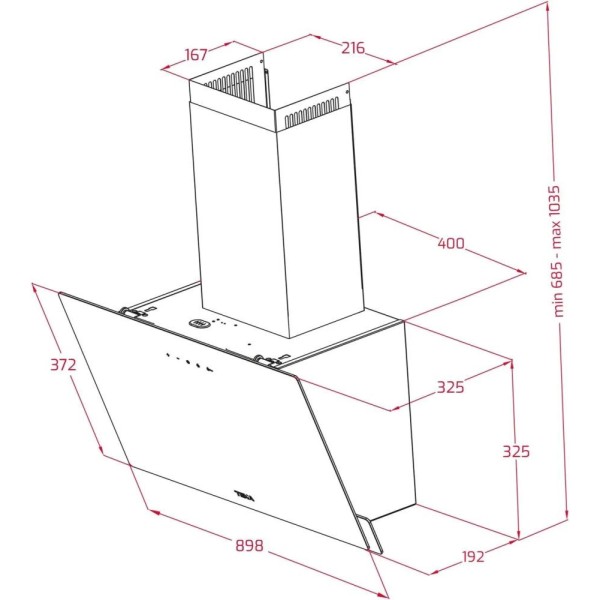 Вытяжка наклонная Teka DVN 97050 TTC WH (112950015)