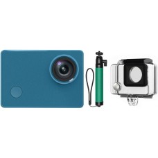 Seabird 4K Action Camera 3.0 Blue + Selfie Stick Green Set