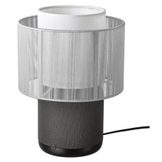 IKEA SYMFONISK Speaker lamp Textile shade Black-white (694.825.48)
