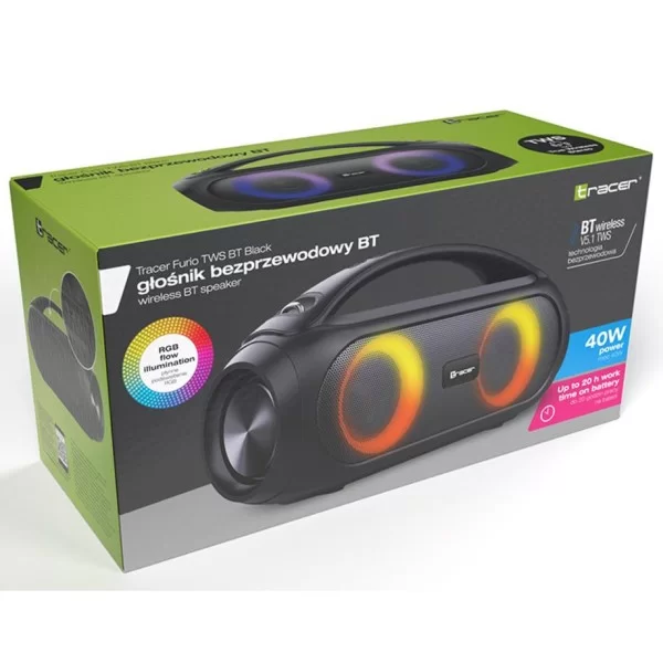 Портативна колонка Tracer Furio TWS Bluetooth Black (TRAGLO46920)