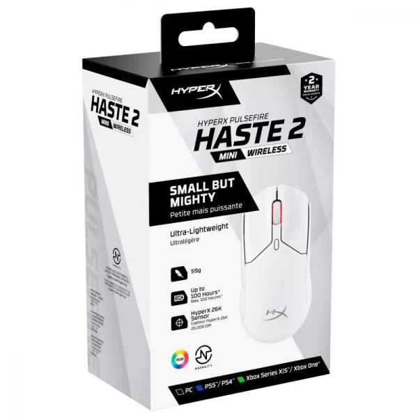 Миша HyperX Pulsefire Haste 2 Mini Wireless white (7D389AA)