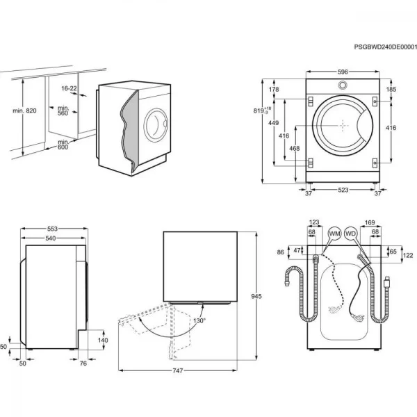 Прально-сушильна машина автоматична Electrolux EW7WN368SPI